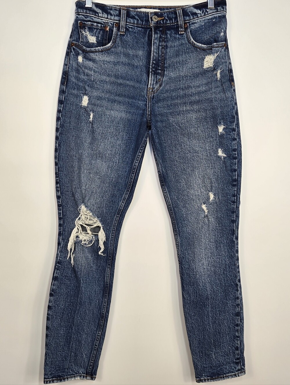 Abercrombie & Fitch Long Skinny High Rise Jean Distressed 28 6 Long